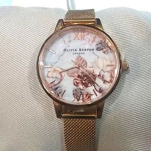 Olivia Burton ladies rose gold adjustable band watch